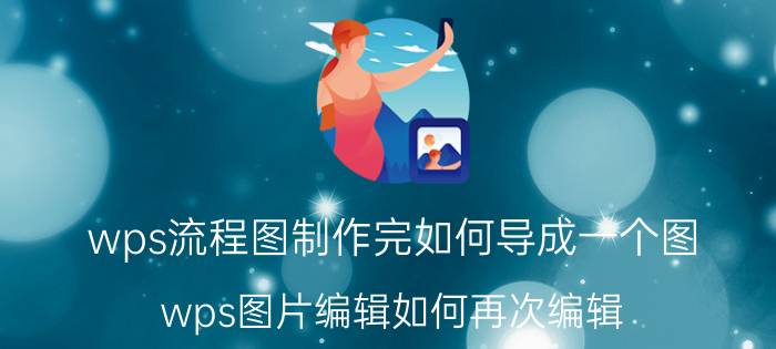 wps流程图制作完如何导成一个图 wps图片编辑如何再次编辑？